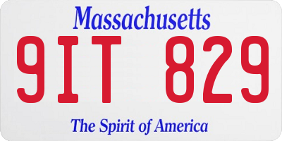 MA license plate 9IT829