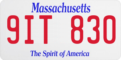 MA license plate 9IT830