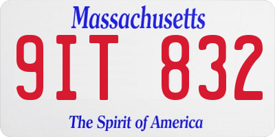 MA license plate 9IT832