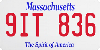MA license plate 9IT836