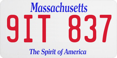 MA license plate 9IT837