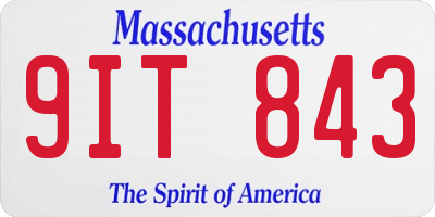 MA license plate 9IT843