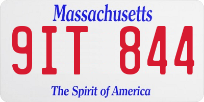 MA license plate 9IT844