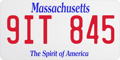 MA license plate 9IT845