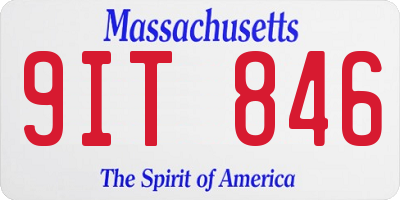 MA license plate 9IT846