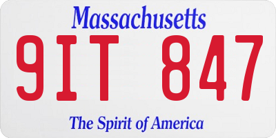 MA license plate 9IT847
