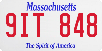 MA license plate 9IT848