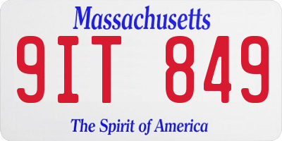 MA license plate 9IT849