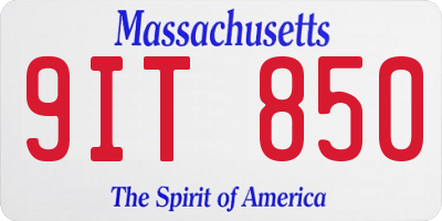 MA license plate 9IT850