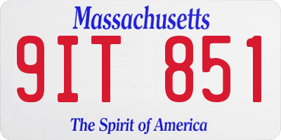MA license plate 9IT851