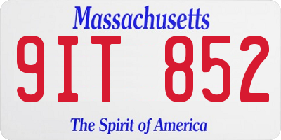 MA license plate 9IT852