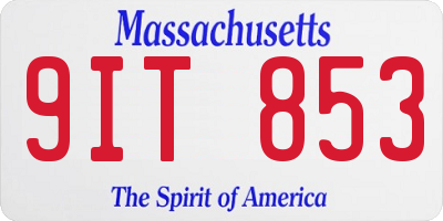 MA license plate 9IT853
