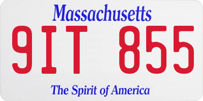 MA license plate 9IT855