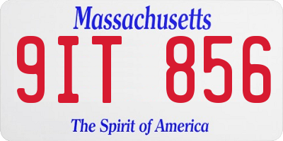 MA license plate 9IT856