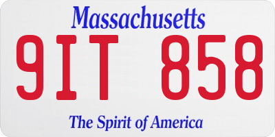 MA license plate 9IT858