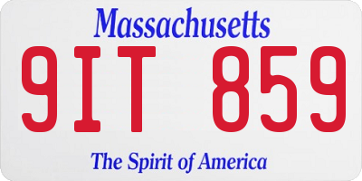 MA license plate 9IT859