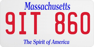MA license plate 9IT860