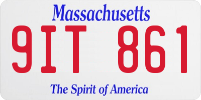 MA license plate 9IT861