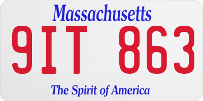MA license plate 9IT863