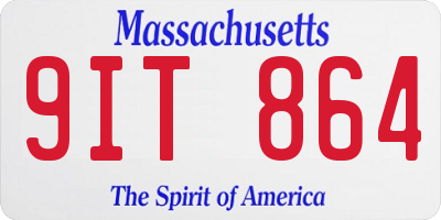 MA license plate 9IT864