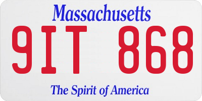 MA license plate 9IT868
