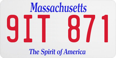 MA license plate 9IT871