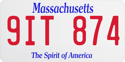 MA license plate 9IT874