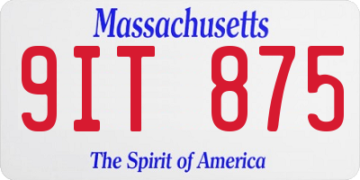 MA license plate 9IT875