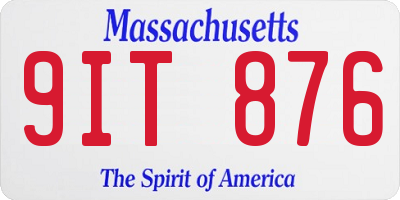 MA license plate 9IT876