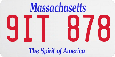 MA license plate 9IT878