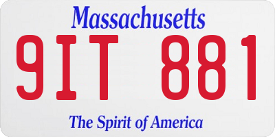 MA license plate 9IT881