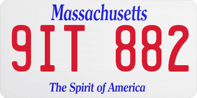 MA license plate 9IT882