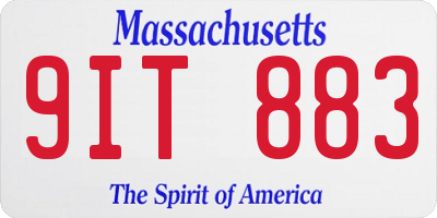 MA license plate 9IT883