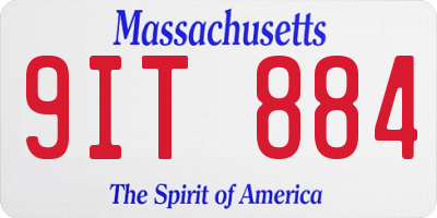 MA license plate 9IT884