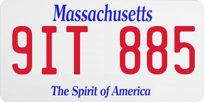 MA license plate 9IT885
