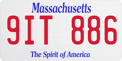 MA license plate 9IT886