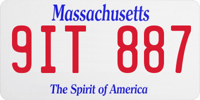 MA license plate 9IT887