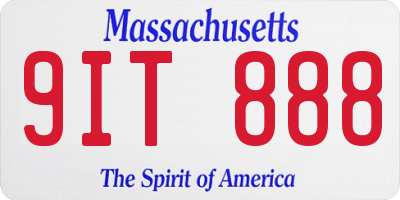 MA license plate 9IT888