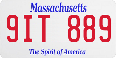 MA license plate 9IT889
