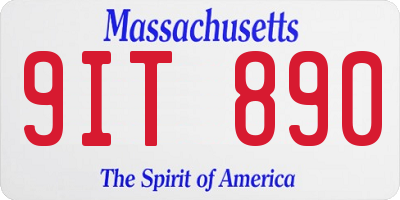 MA license plate 9IT890