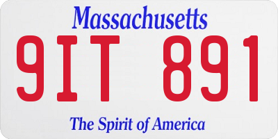 MA license plate 9IT891