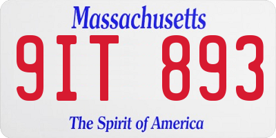 MA license plate 9IT893