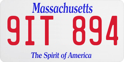 MA license plate 9IT894