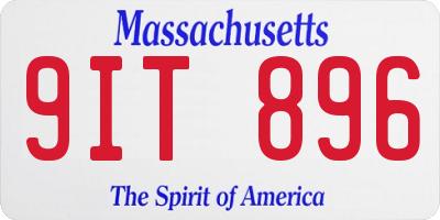 MA license plate 9IT896