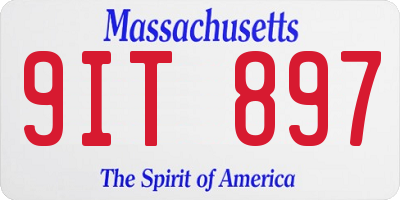 MA license plate 9IT897