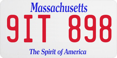 MA license plate 9IT898