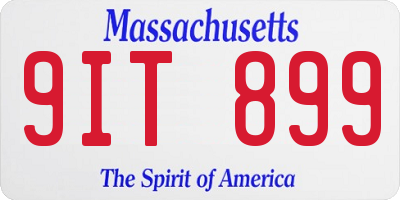 MA license plate 9IT899