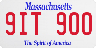 MA license plate 9IT900