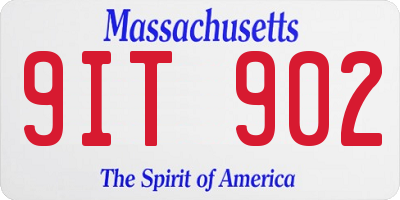 MA license plate 9IT902