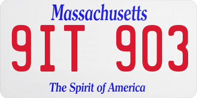 MA license plate 9IT903